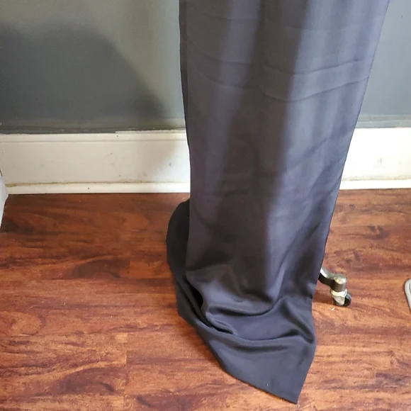 Theia 100% Silk Formal   Blue Cap Sleeve Crew Neck Gown Sz 2 - Picture 4 of 17